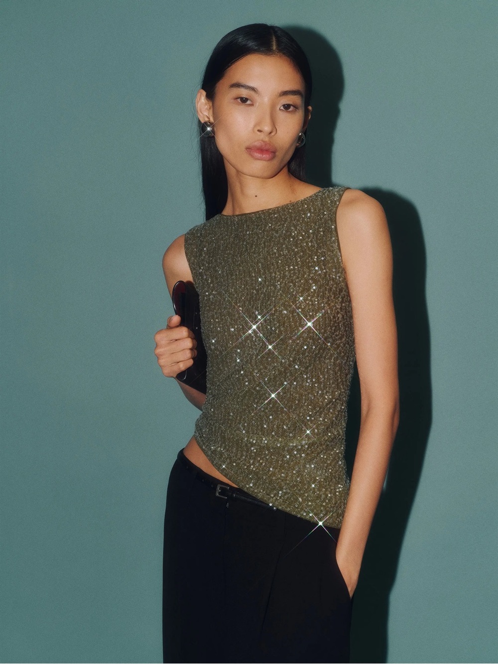 Reformation Lisa Knit Top Green - Size S